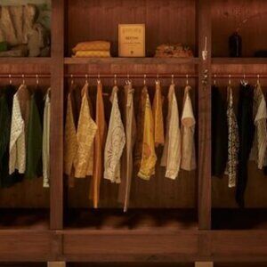 Monteau Medium Red Floral Dress V Neck